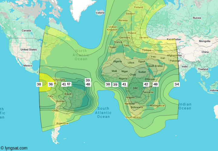 Eutelsat 8 West B at 8°W, C- band