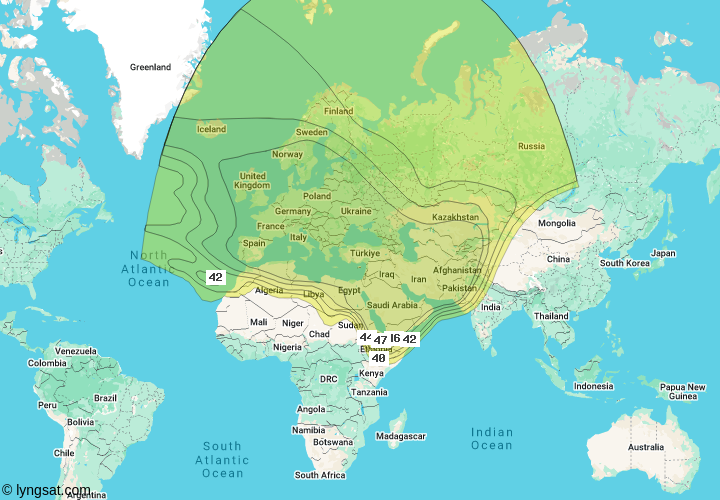 Eutelsat 36B at 36°E, Ku-band