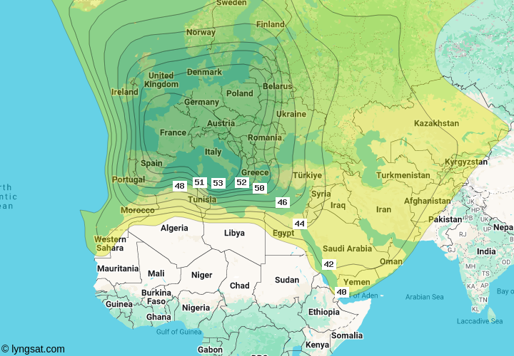 Eutelsat Hotbird 13F at 13°E, Ku-band