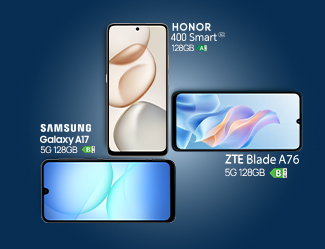 Вземи 5G смартфон за 0.50 € | 0.98 лв. в брой. С всеки план Unlimited - мобилен екран