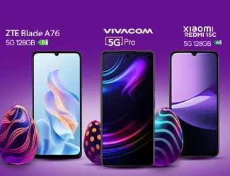 Вземи 5G смартфон за 0.50 € | 0.98 лв. в брой. С всеки план Unlimited - мобилен екран